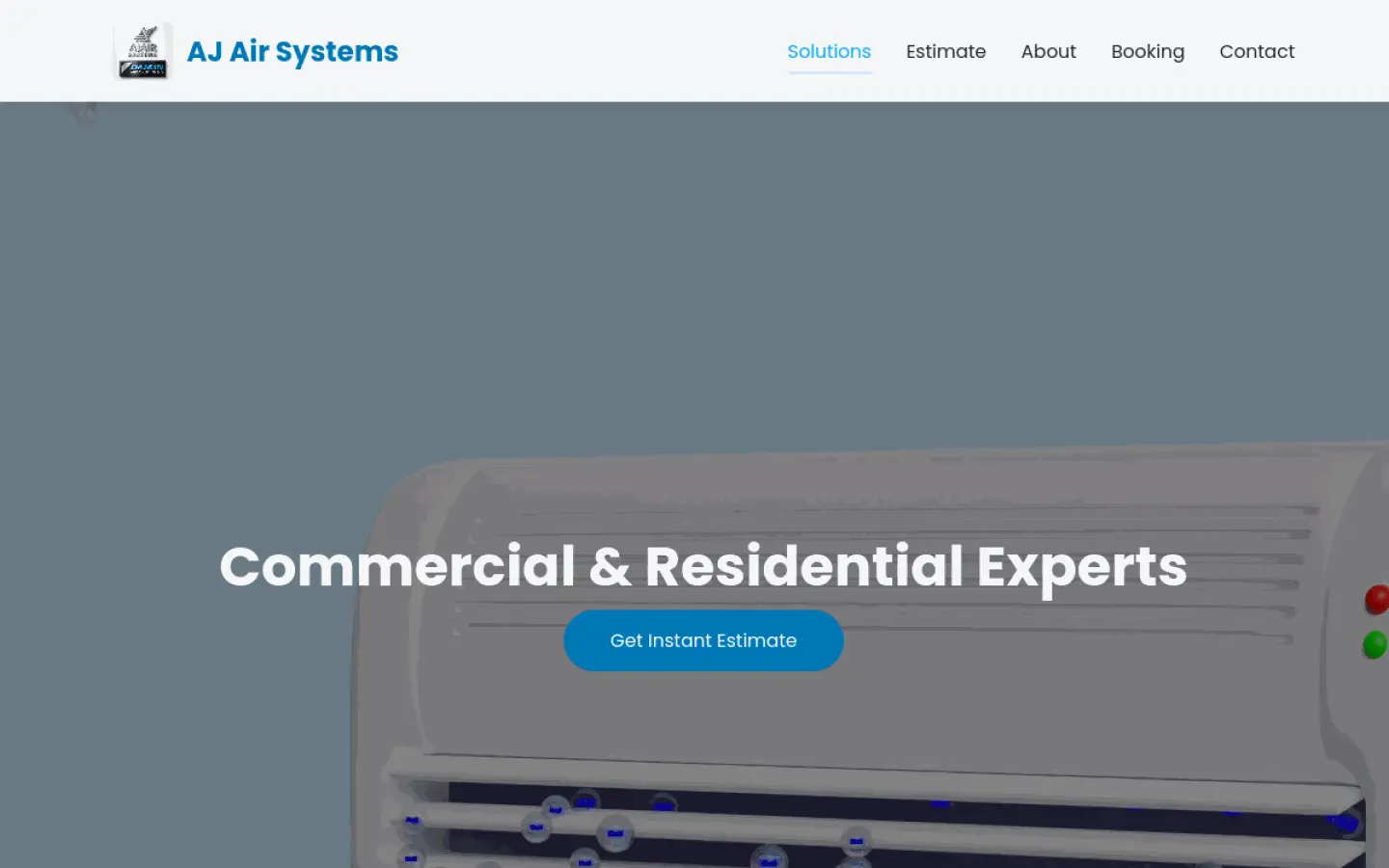 AJ Air Systems HVAC services website