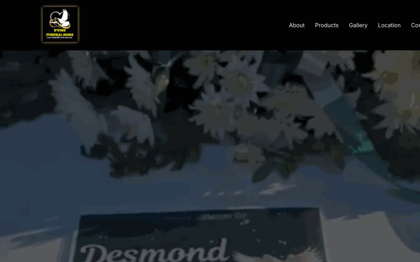 D’vine Funeral Home service website