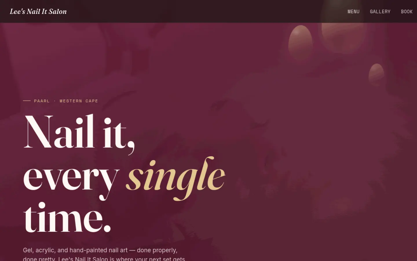 Lee’s Nail It Salon booking website